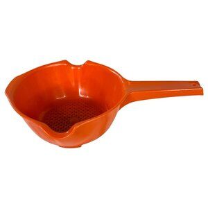 Vintage Rubbermaid Strainer Orange 2 Spout Handle Colander Retro Kitchen Pasta